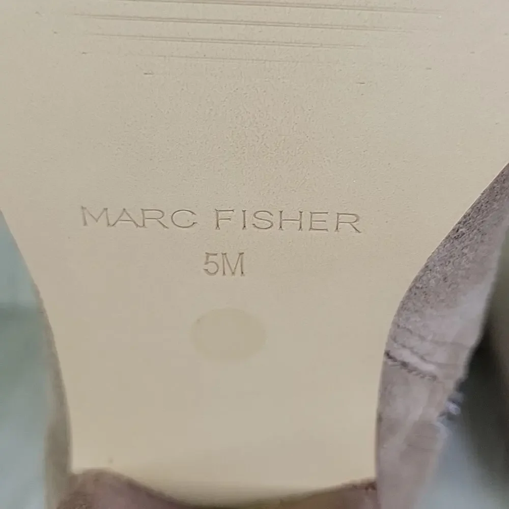 Marc Fisher Omelanie Leather Over The Knee Light Tan Boots Womens Size 5 NEW